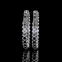 4.93 Cts 14k White Gold Oval Shape Hoops Earring - Image 4