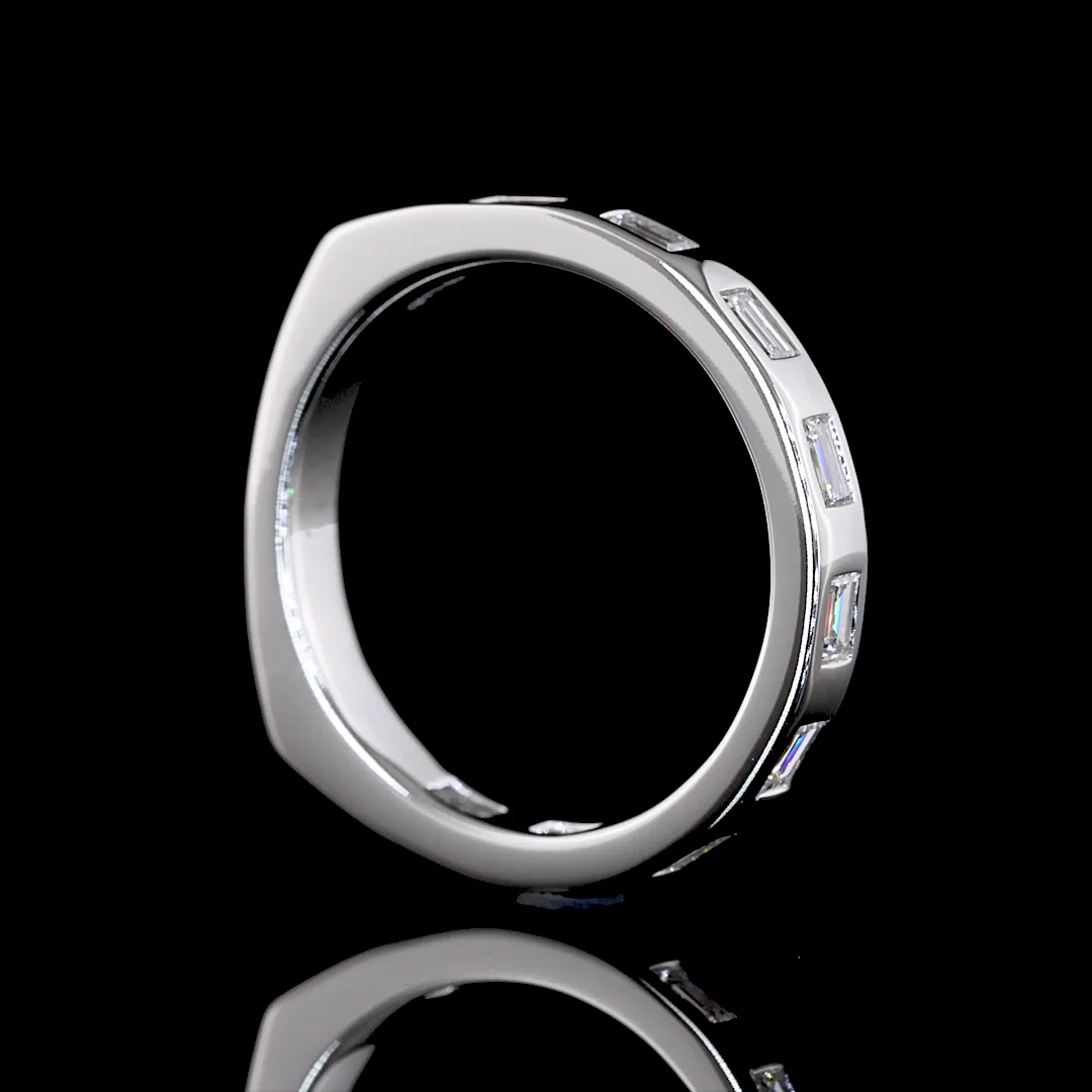 0.44 Cts 14k White Gold Baguette Shape Eternity Band Eternity Band - Image 2
