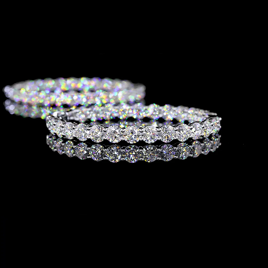 10.01 Cts 14k White Gold Round Shape Hoops Earring - Image 2