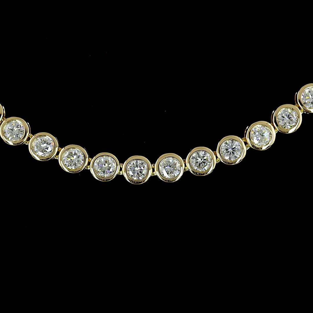 6.09 Cts 14k Yellow Gold Round Shape Tennis Necklace - Image 3