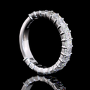 2.36 Cts 14k White Gold Emerald Shape 3/4 Band Eternity Band - Image 2