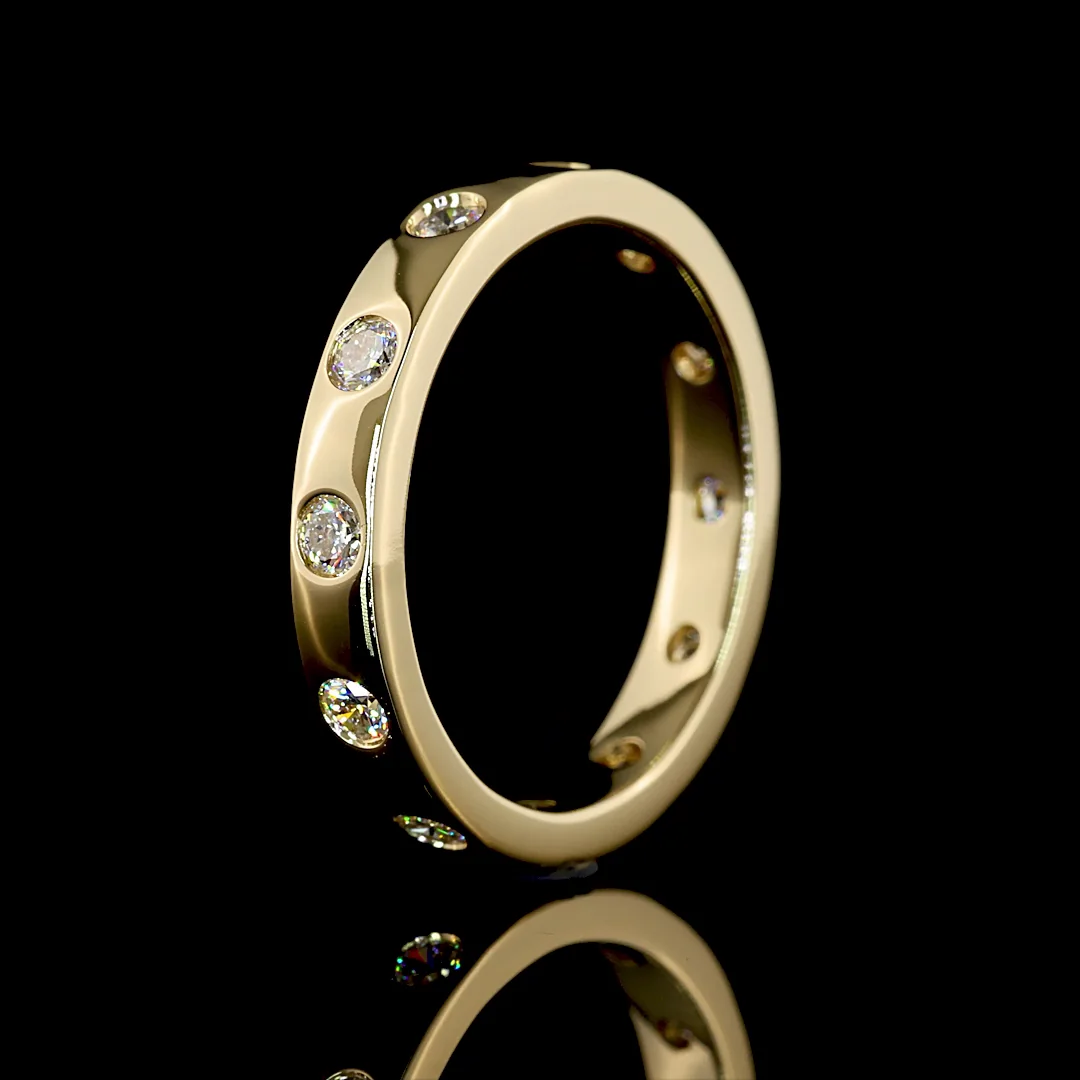 0.69 Cts 14k Yellow Gold Round Shape Eternity Band Eternity Band - Image 4