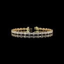 6.08 Cts 14k Yellow Gold Round Shape Station Line Tennis Bracelet - Video