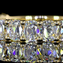 2.1 Cts 14k Yellow Gold Antique Cushion Shape 3/4 Band Eternity Band - Image 3