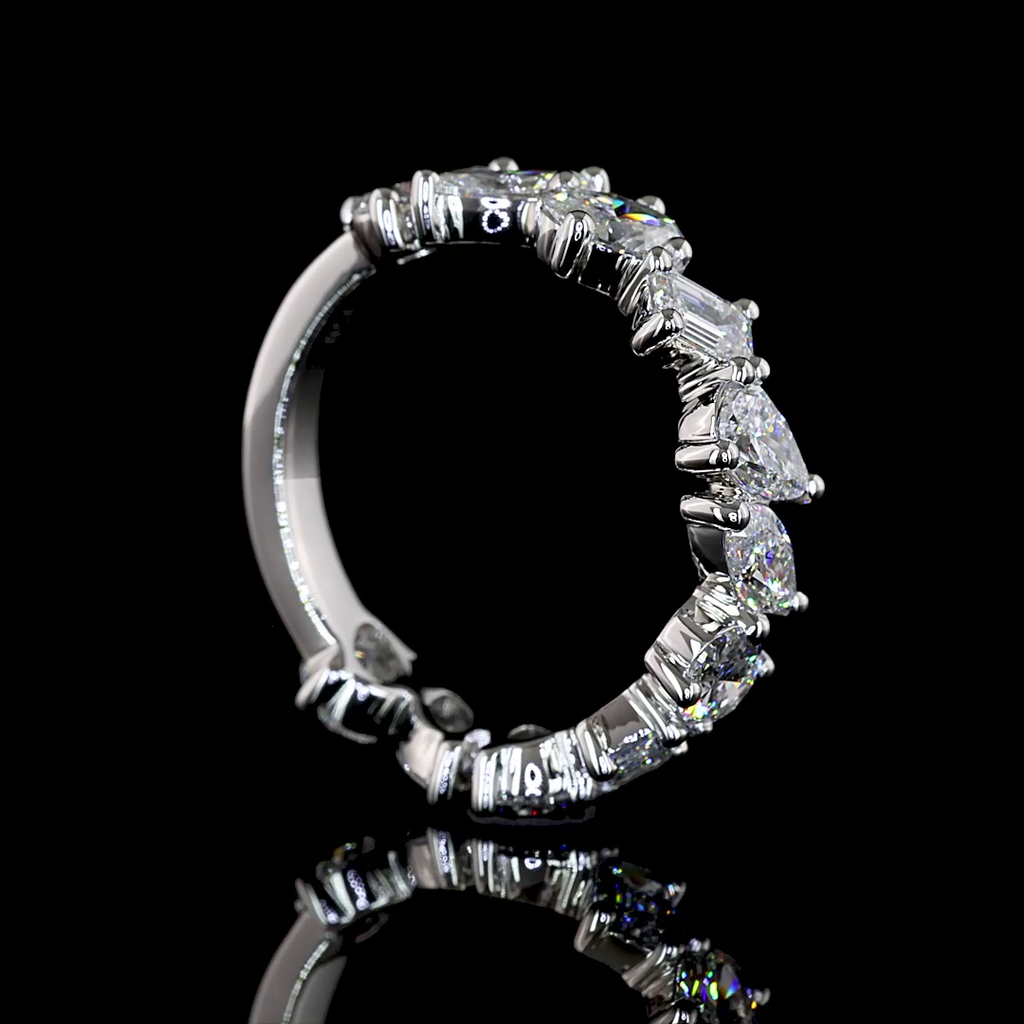 2.08 Cts Platinum Mix Shape 3/4 Band Eternity Band - Image 2