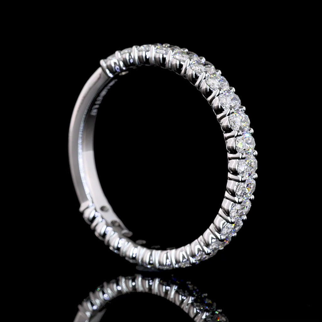 1.17 Cts 14k White Gold Oval Shape 3/4 Band Eternity Band - Image 2