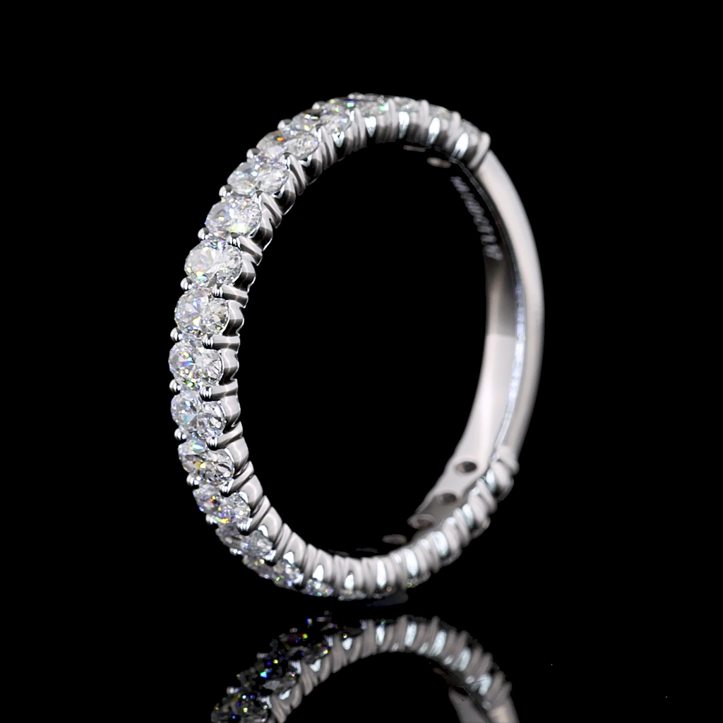 1.17 Cts 14k White Gold Oval Shape 3/4 Band Eternity Band - Image 4