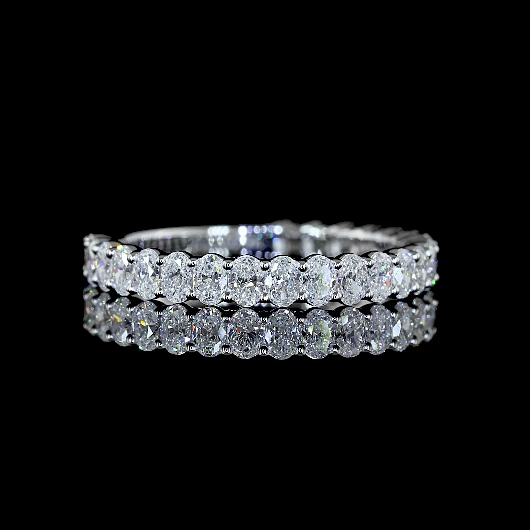 1.17 Cts 14k White Gold Oval Shape 3/4 Band Eternity Band - Video