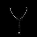 18.91 Cts 14k White Gold Mix Shape Lariat Necklace - Video