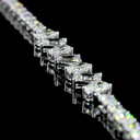 9.9 Cts 14k White Gold Mix Shape Tennis Necklace - Image 2