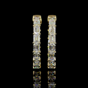 5.54 Cts 14k Yellow Gold Emerald Shape Hoops Earring - Video