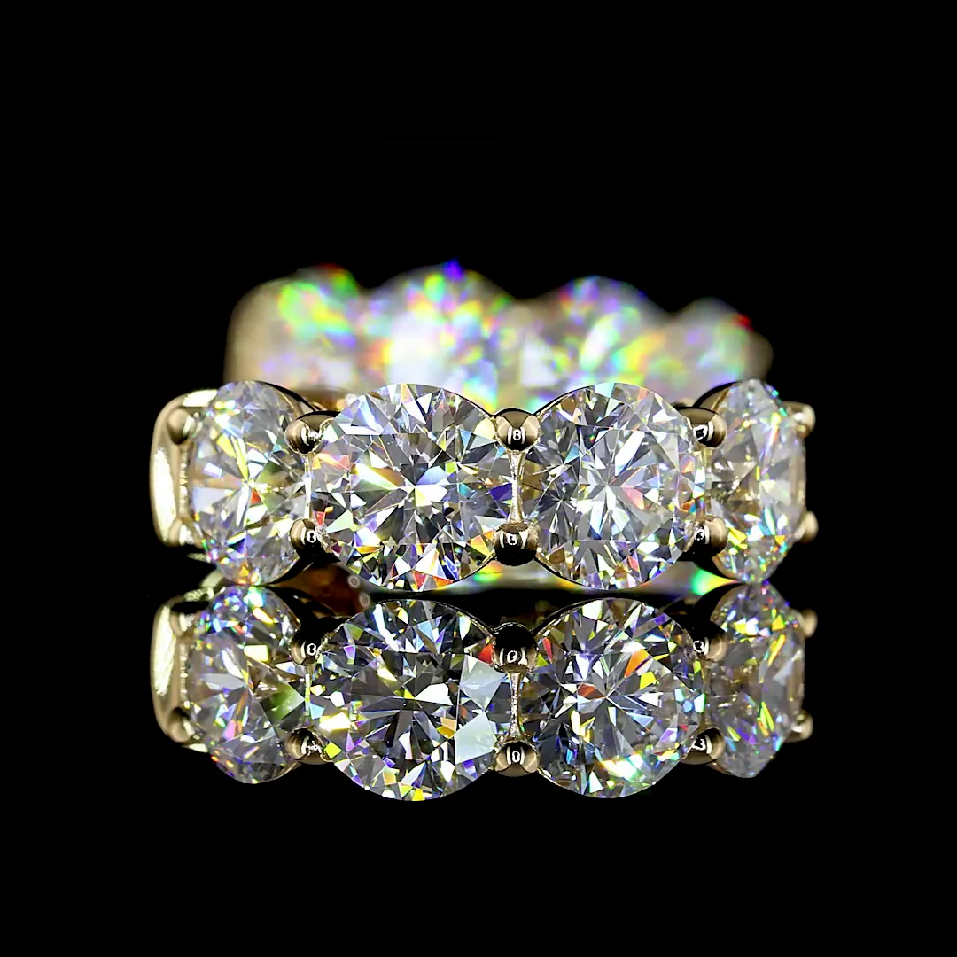 3.42 Cts 14k Yellow Gold Round Shape Huggies Earring - Image 2