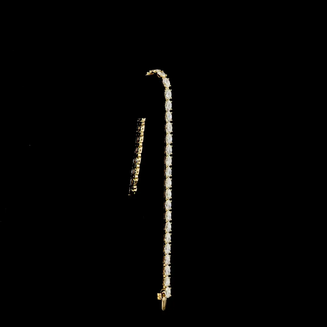 7.8 Cts 14k Yellow Gold Oval Shape Tennis Bracelet - Image 3