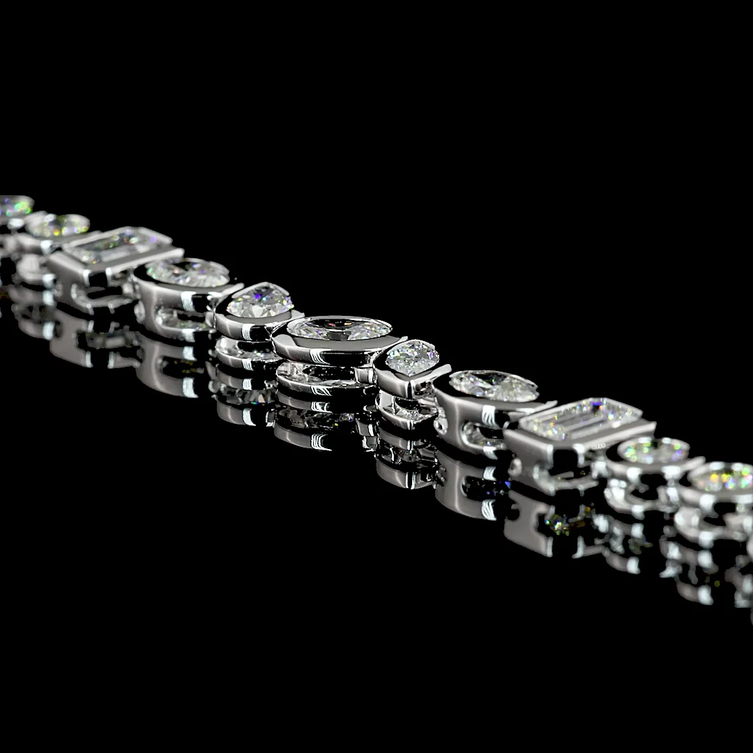 10.21 Cts 14k White Gold Mix Shape Special Necklace - Image 4