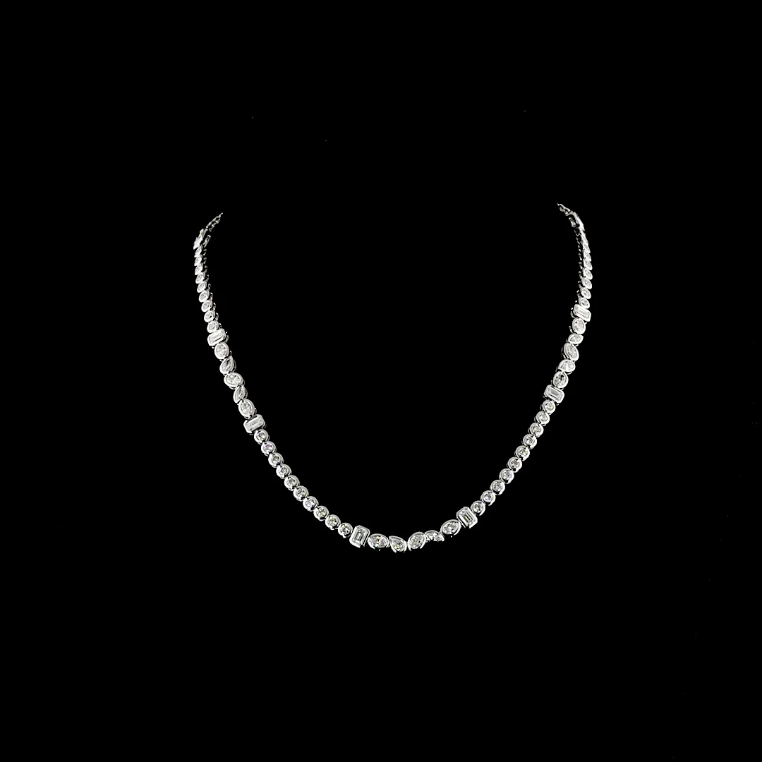 10.21 Cts 14k White Gold Mix Shape Special Necklace - Video