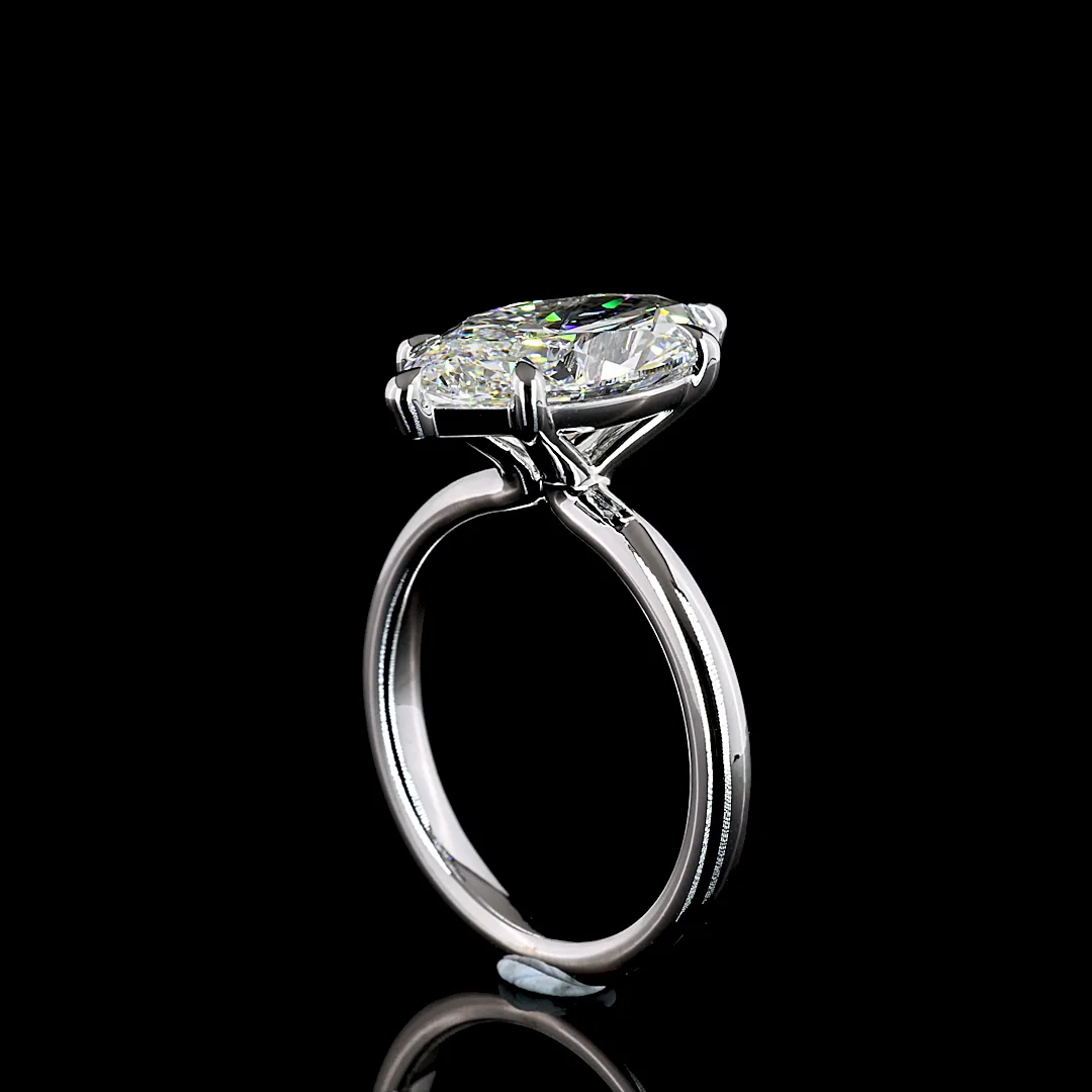4.17 Cts 14k White Gold Marquise Shape Solitaire Ring - Image 2