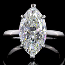 4.17 Cts 14k White Gold Marquise Shape Solitaire Ring - Image 3