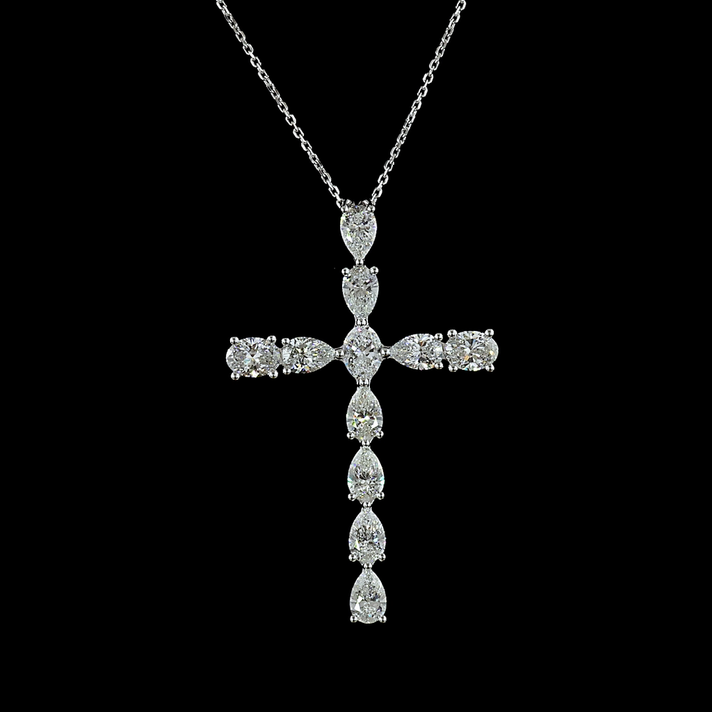 4.2 Cts 14k White Gold Mix Shape Symbol Pendant - Image 3