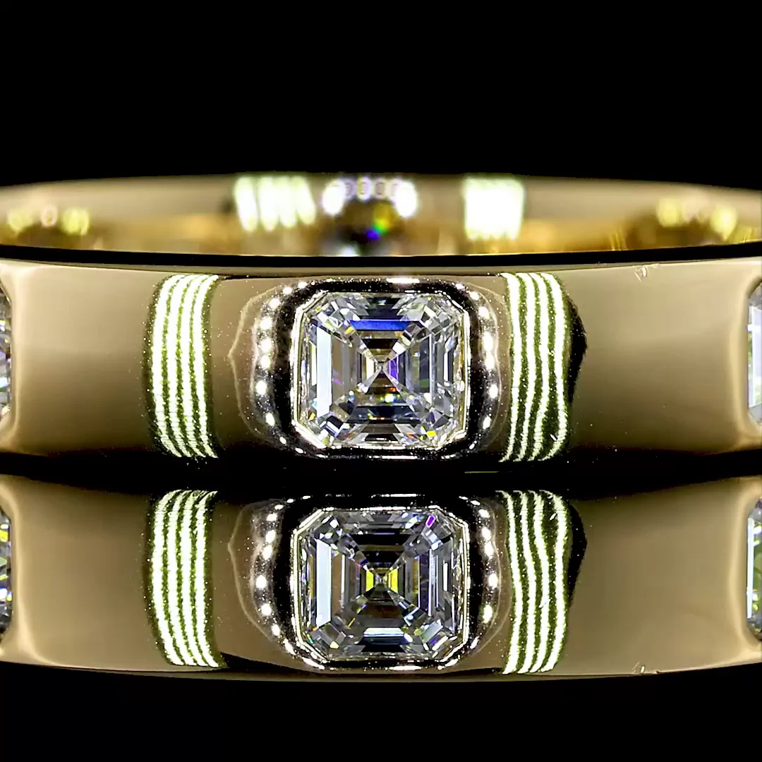 0.83 Cts 14k Yellow Gold Asscher Shape Eternity Band Eternity Band - Image 3