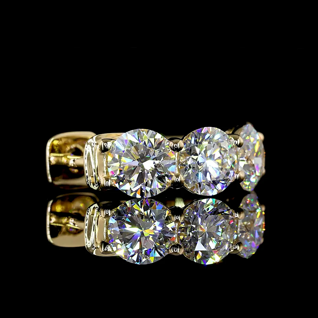 3.41 Cts 14k Yellow Gold Round Shape Huggies Earring - Image 4