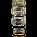 3.52 Cts 14k Yellow Gold Emerald Shape Huggies Earring - Image 3