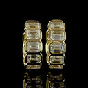 3.52 Cts 14k Yellow Gold Emerald Shape Huggies Earring - Video