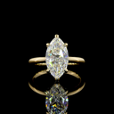 3.09 Cts 14k Yellow Gold Marquise Shape Hidden Halo Ring - Video