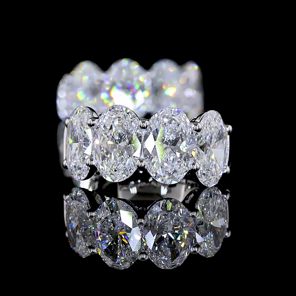 5.18 Cts 14k White Gold Oval Shape Huggies Earring - Image 4