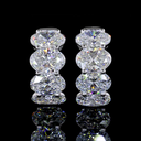 5.18 Cts 14k White Gold Oval Shape Huggies Earring - Video