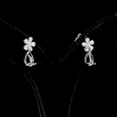 0.75 Cts 18k White Gold Pear Shape Hanging Earring - Image 3