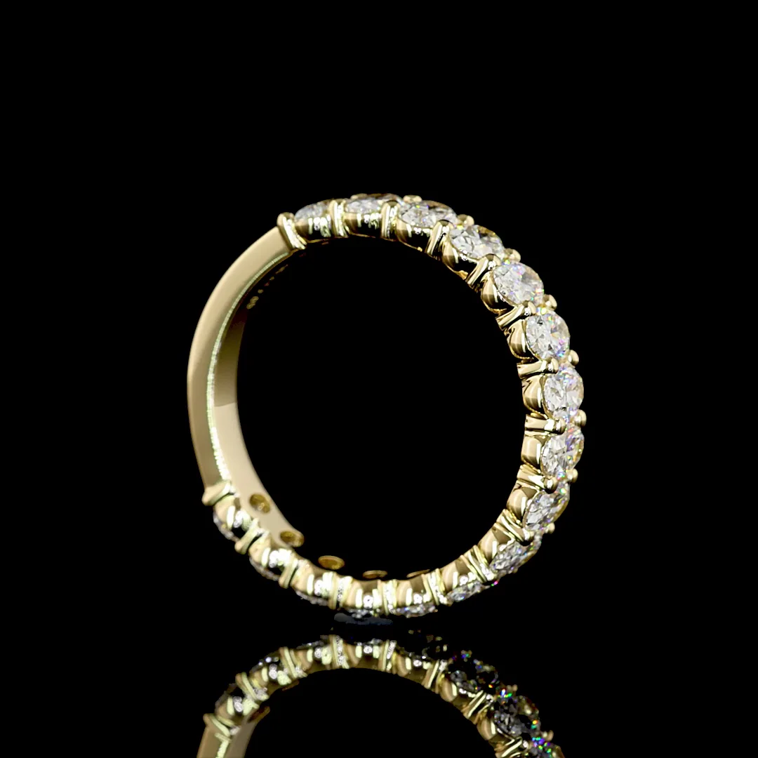 2.02 Cts 14k Yellow Gold Oval Shape 3/4 Band Eternity Band - Image 2