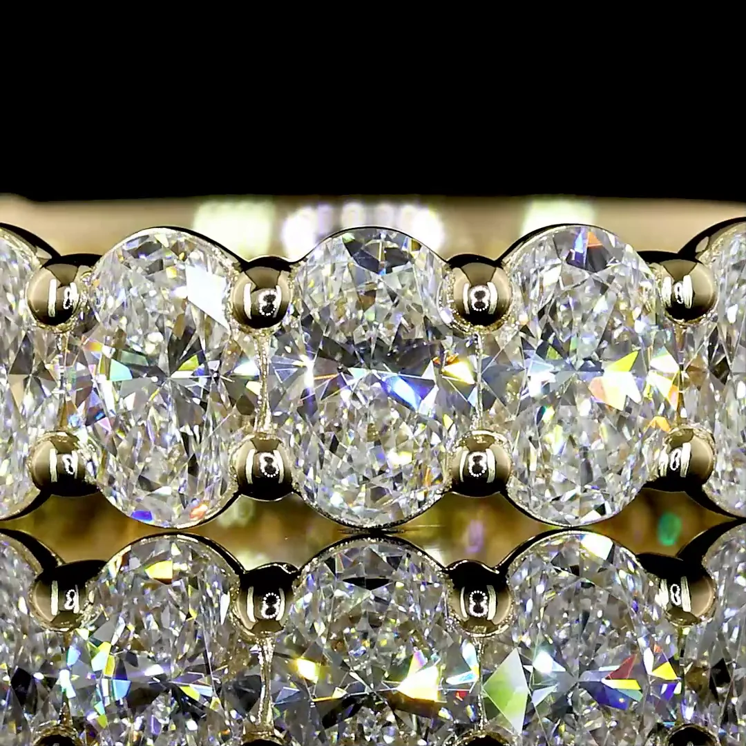 2.02 Cts 14k Yellow Gold Oval Shape 3/4 Band Eternity Band - Image 3