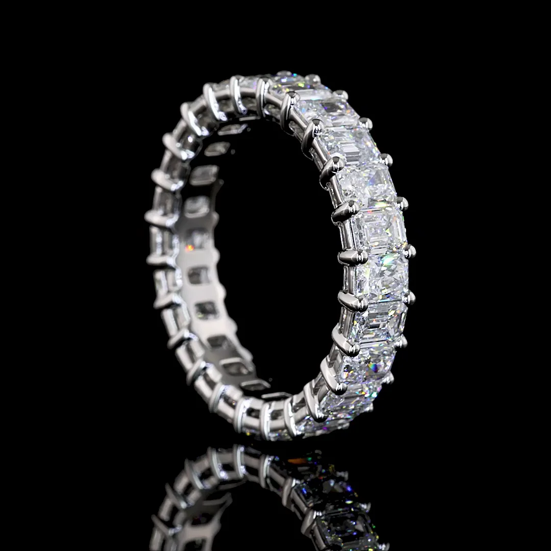 3.87 Cts Platinum Mix Shape Eternity Band Eternity Band - Image 2