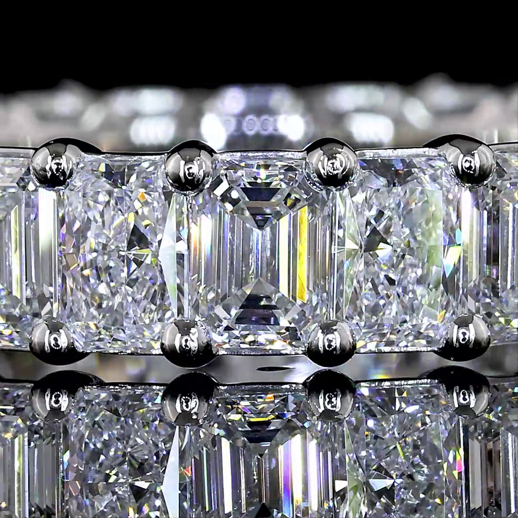 3.87 Cts Platinum Mix Shape Eternity Band Eternity Band - Image 3