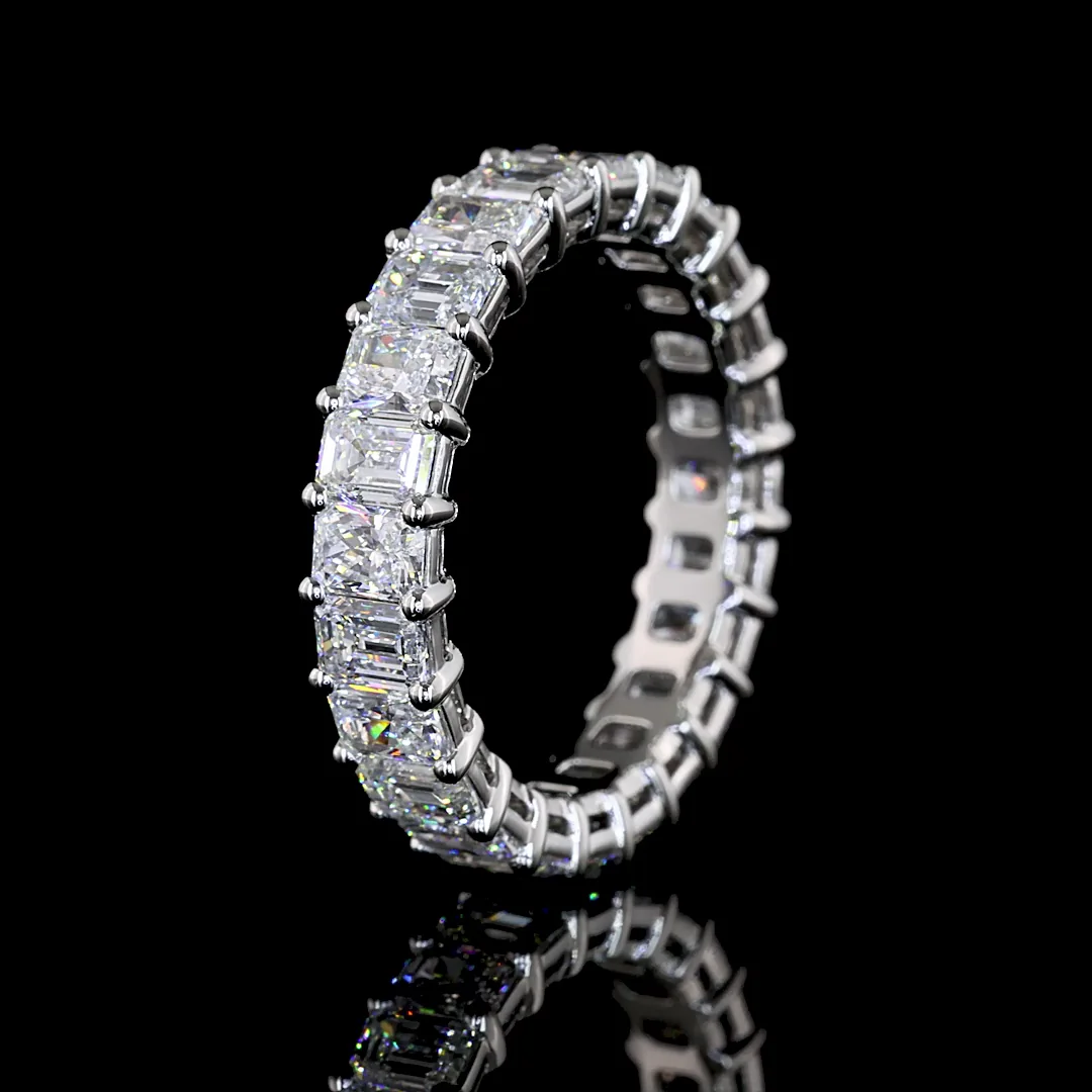 3.87 Cts Platinum Mix Shape Eternity Band Eternity Band - Image 4