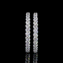 10.63 Cts 14k White Gold Round Shape Hoops Earring - Video