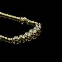 3.2 Cts 14k Yellow Gold Round Shape Station Necklace - Image 2