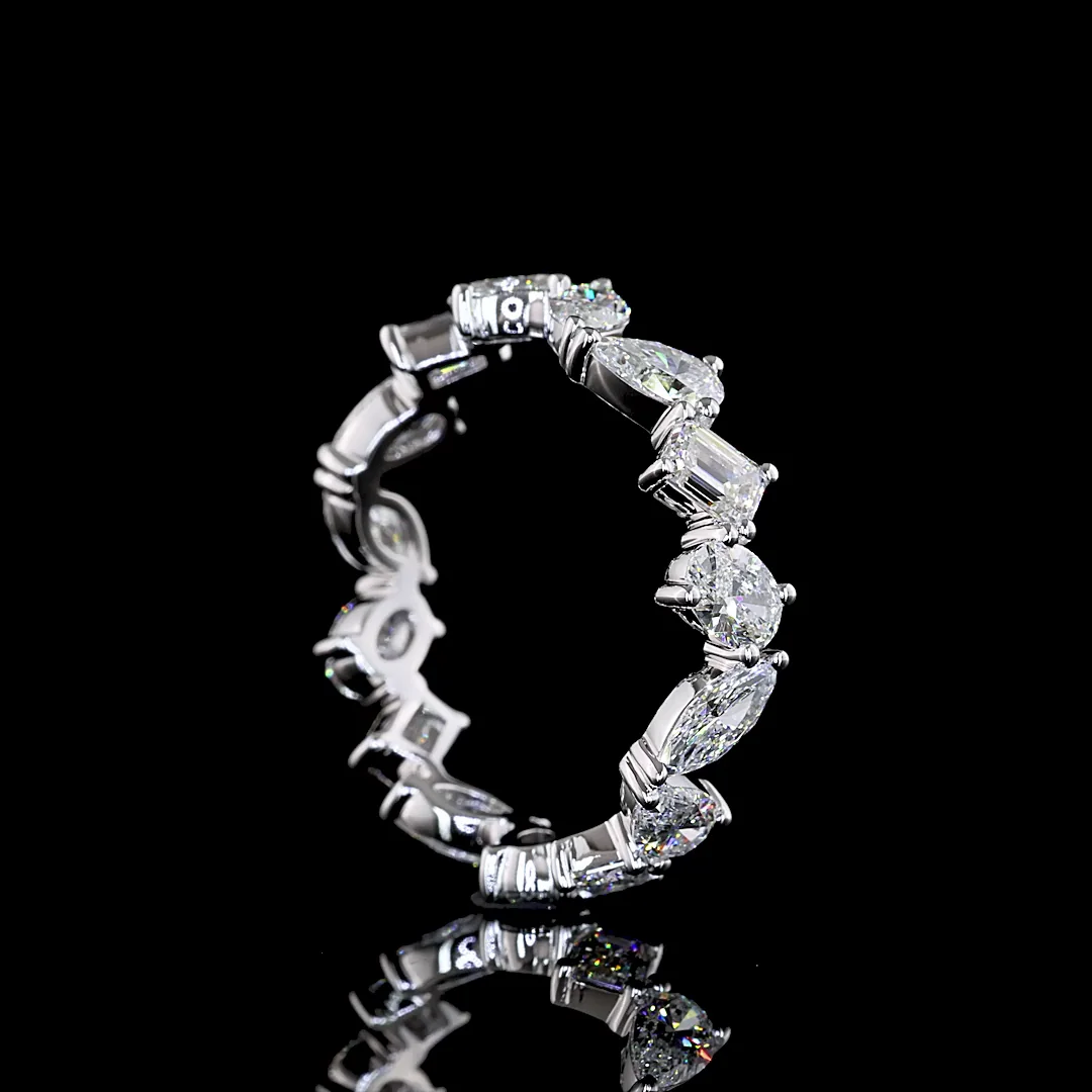 3.15 Cts 14k White Gold Mix Shape Eternity Band Eternity Band - Image 2