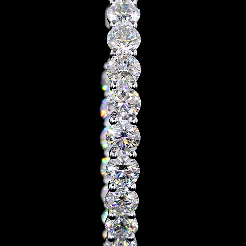 9.02 Cts 14k White Gold Round Shape Hoops Earring - Image 3