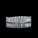 3.61 Cts 18k White Gold Emerald Shape 3/4 Band Eternity Band - Video