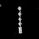 3.26 Cts 14k White Gold Baguette Shape Hanging Earring - Image 2