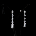 3.26 Cts 14k White Gold Baguette Shape Hanging Earring - Image 4