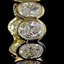 3.58 Cts 14k White Gold Oval Shape Huggies Earring - Image 3