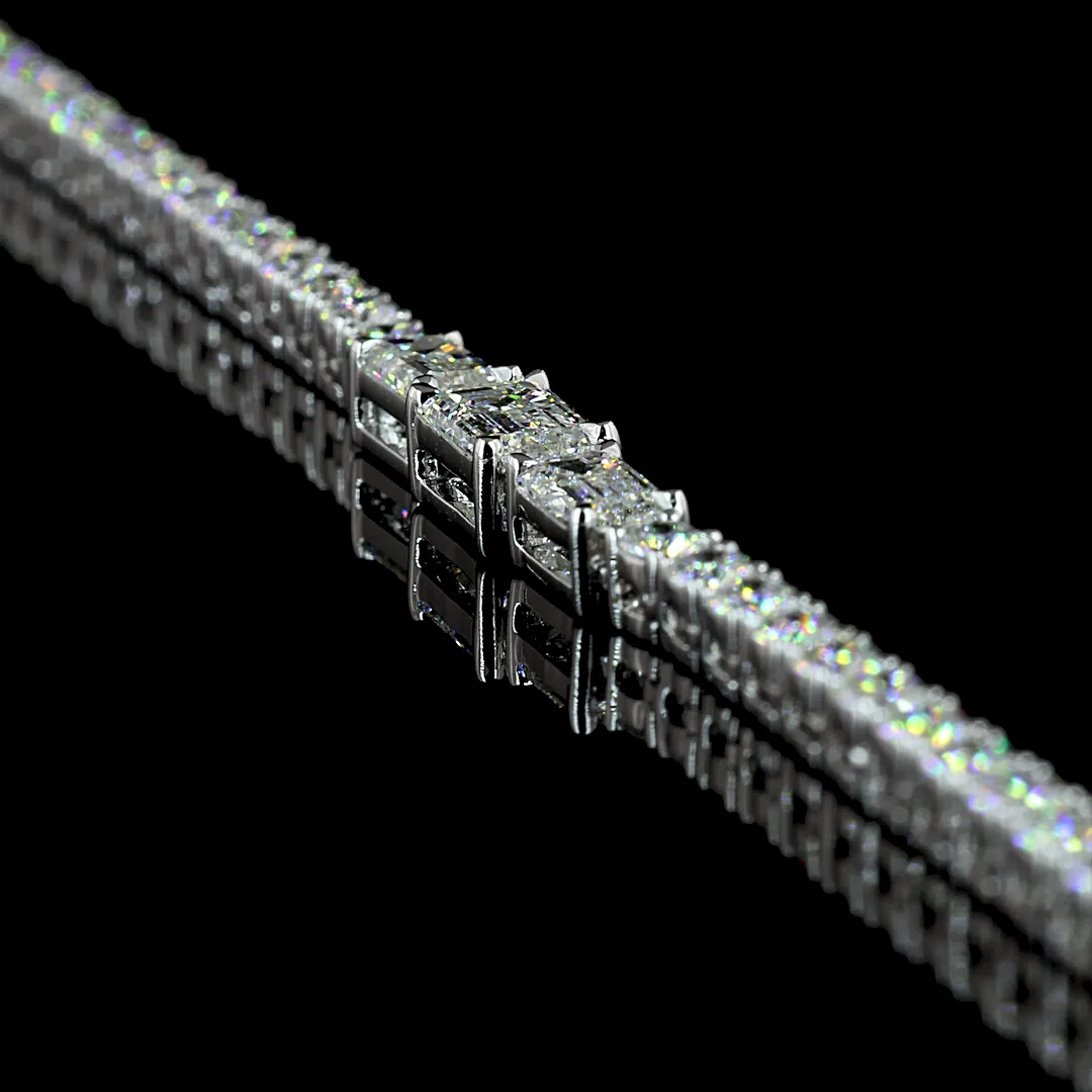 7.3 Cts 14k White Gold Mix Shape Special Necklace - Image 2