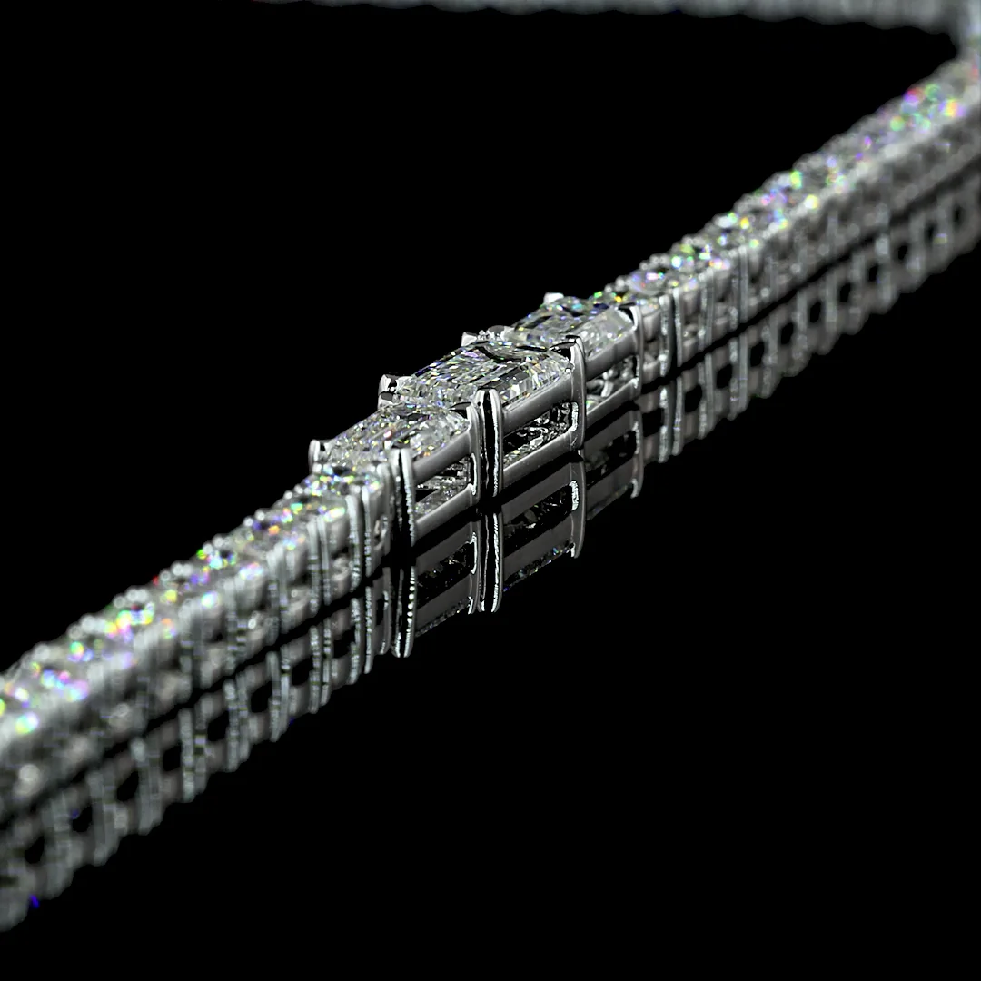 7.3 Cts 14k White Gold Mix Shape Special Necklace - Image 4