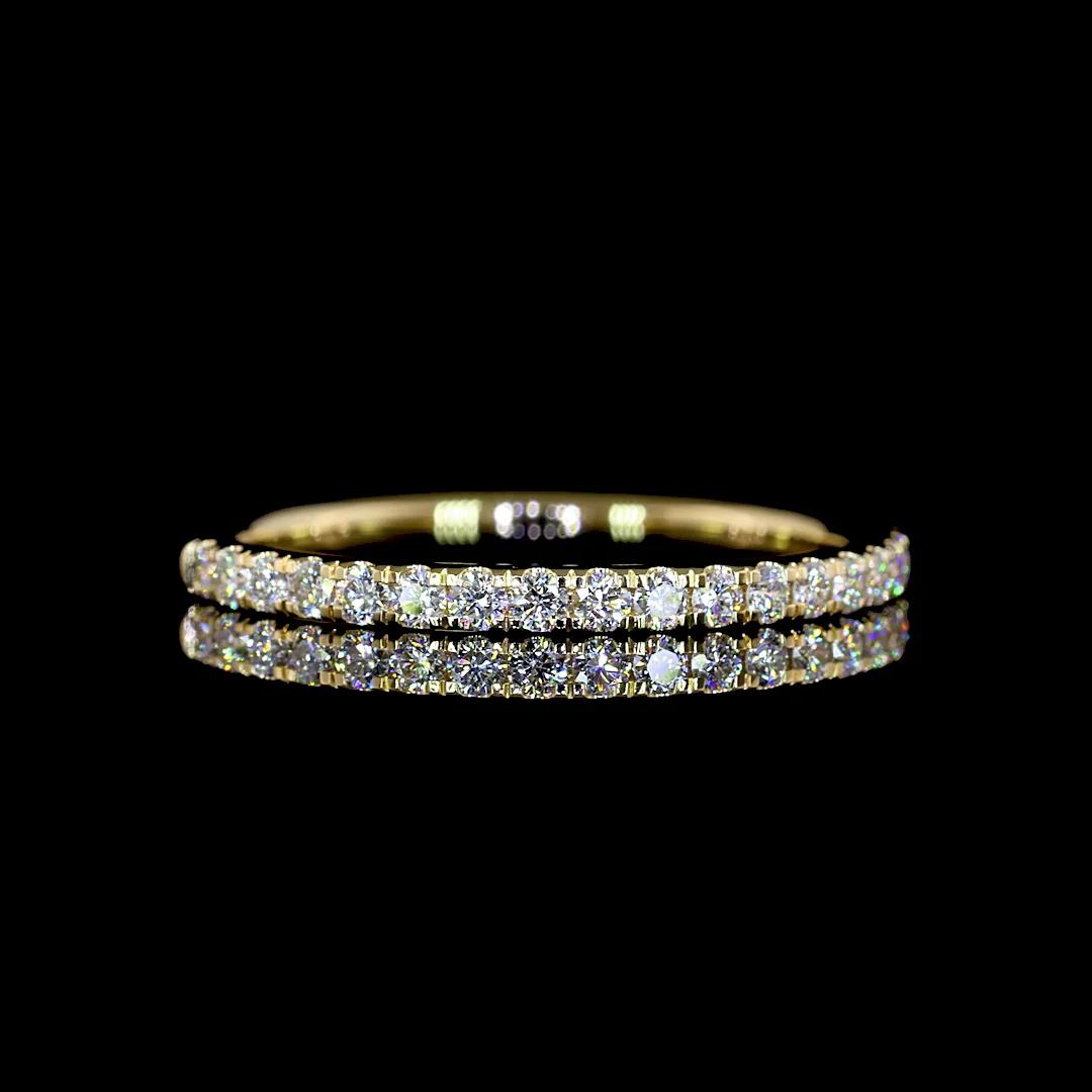 0.32 Cts 14k Yellow Gold Round Shape Half Eternity Eternity Band - Video
