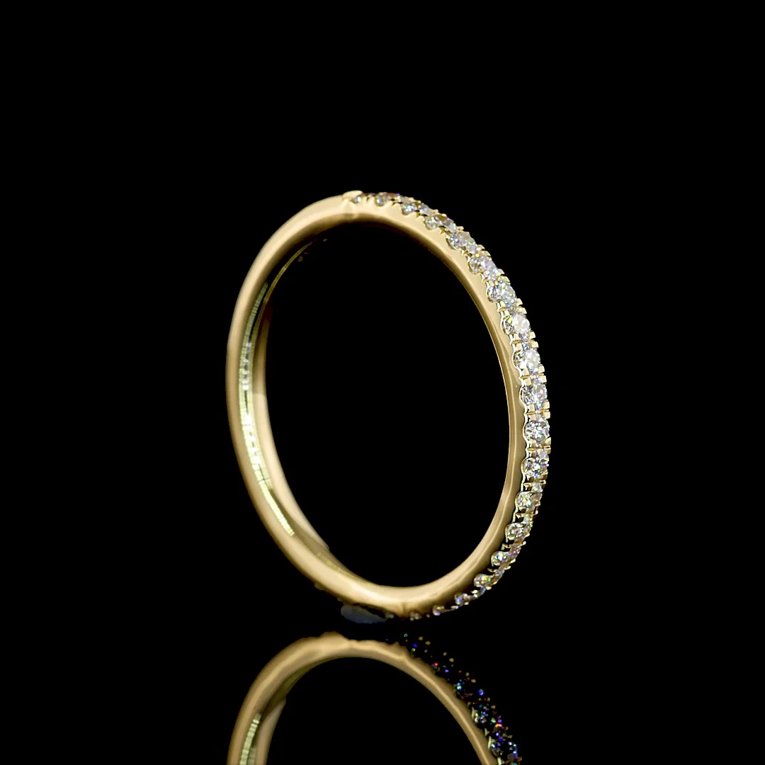 0.31 Cts 14k Yellow Gold Round Shape 3/4 Band Eternity Band - Image 2
