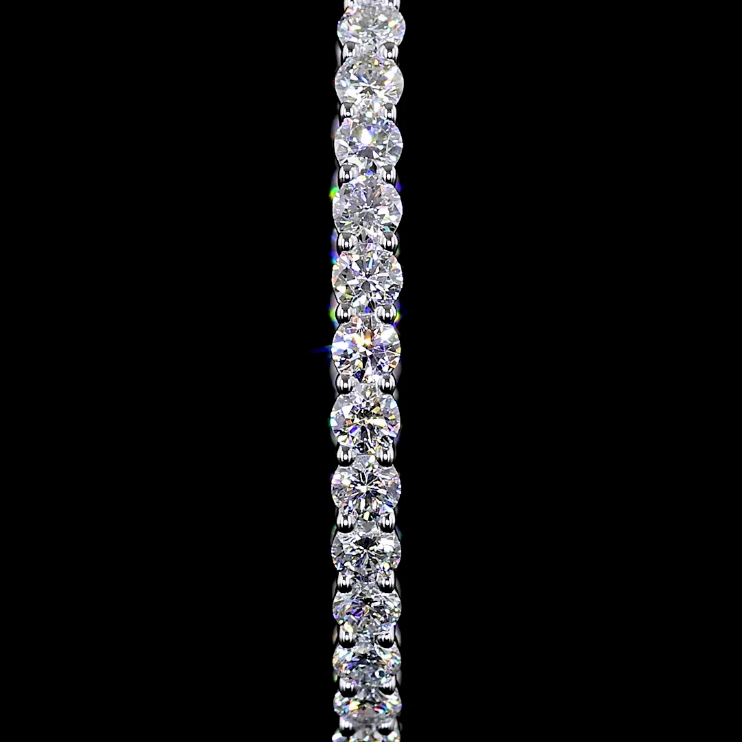 2.84 Cts 14k White Gold Round Shape Hoops Earring - Image 3