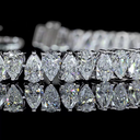 11 Cts 14k White Gold Pear Shape Tennis Bracelet - Image 2