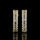 1.5 Cts 14k Yellow Gold Emerald Shape Huggies Earring - Video
